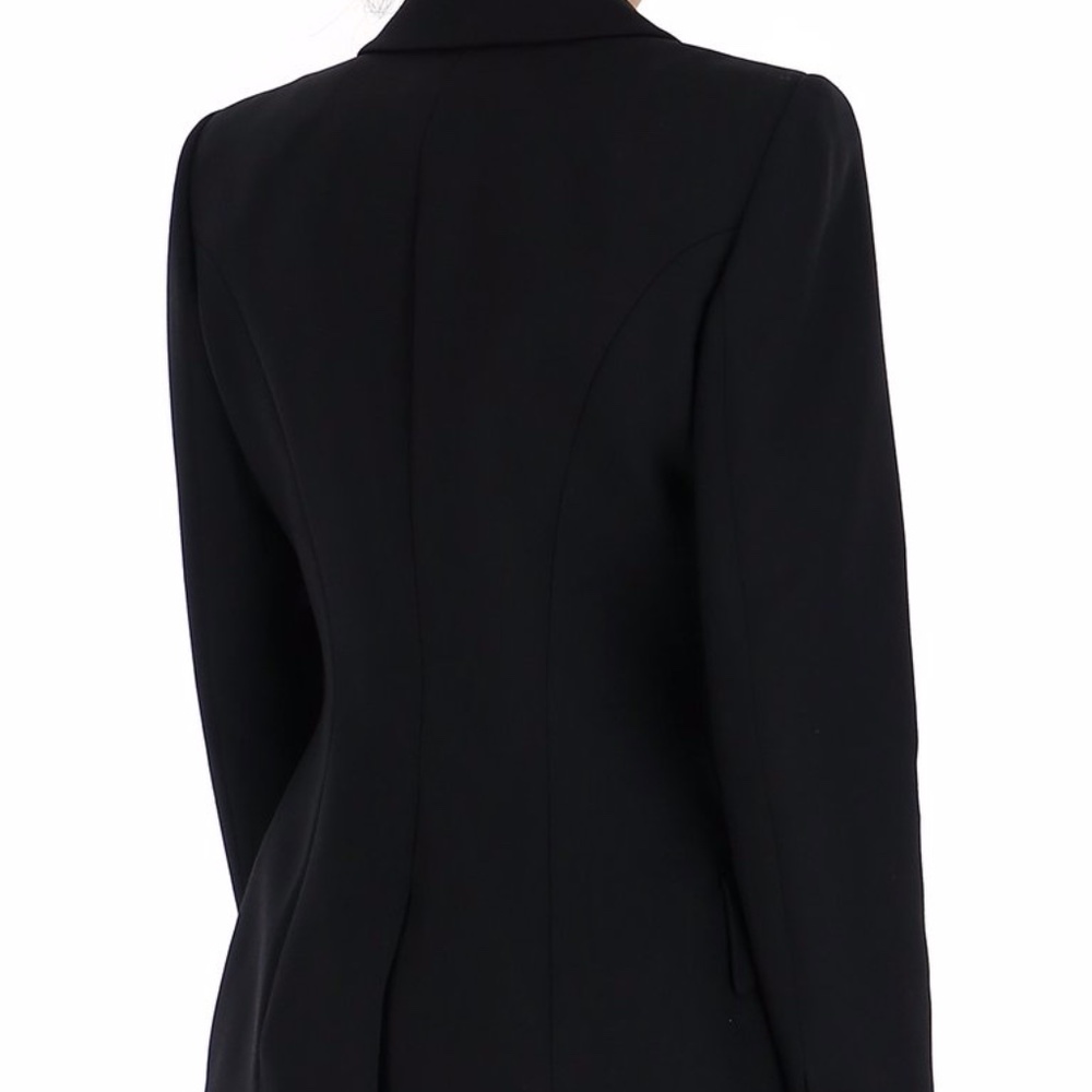 Alexander McQueen Black and Navy Satin-Trim Blazer - Picture 5 of 9